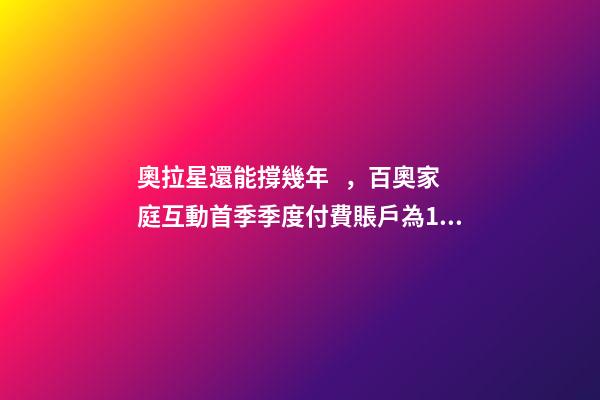 奧拉星還能撐幾年，百奧家庭互動(02100)首季季度付費賬戶為160萬-第1張-觀點-玄機派